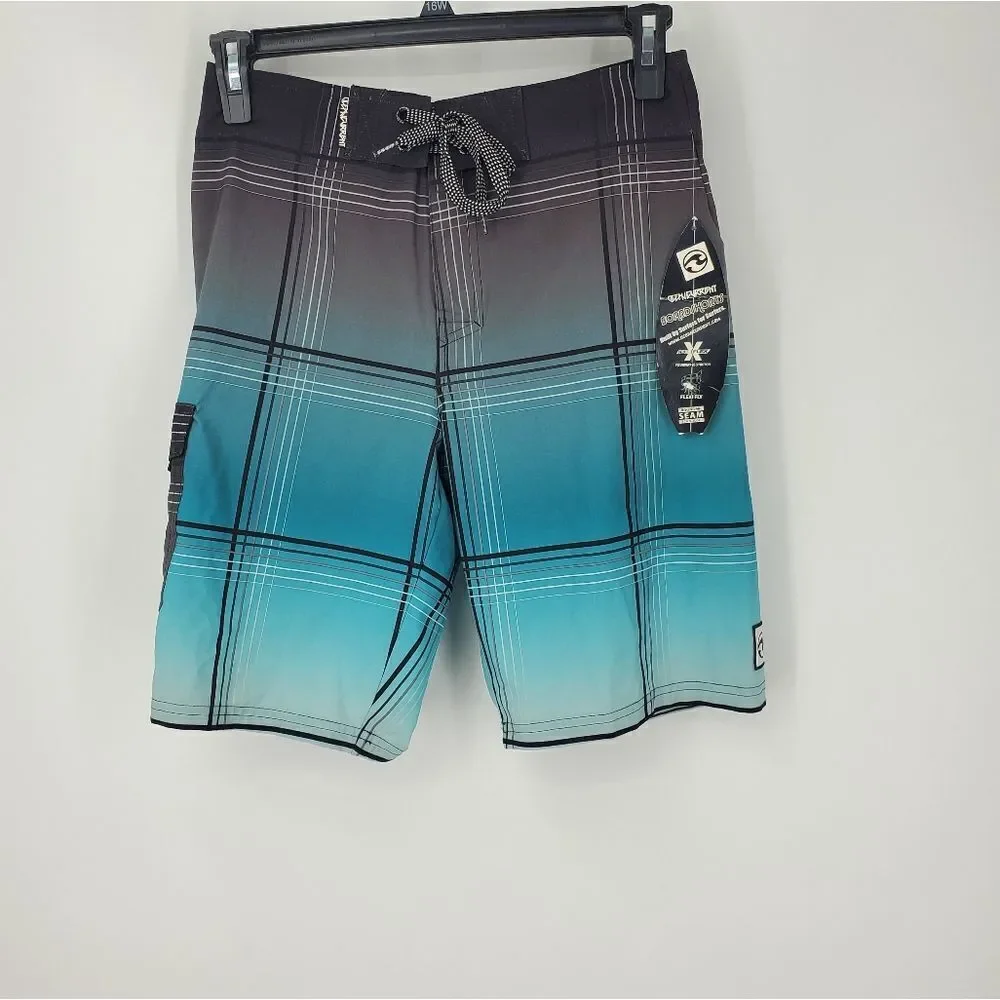 Ocean Current Board Shorts Gray and Blueish Green NWT